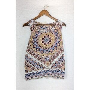 Sweet Wanderer Women's Tank Top Geometric Floral‎ Boho Print S
